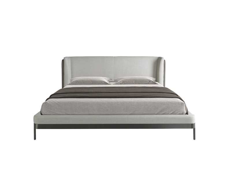 Complete upholstered bed with stainless steel bases - CESARE