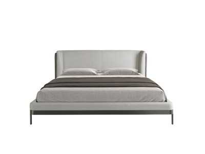 Complete upholstered bed with stainless steel bases - CESARE