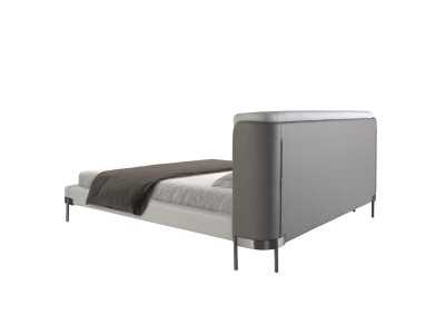 Complete upholstered bed with stainless steel bases - CESARE