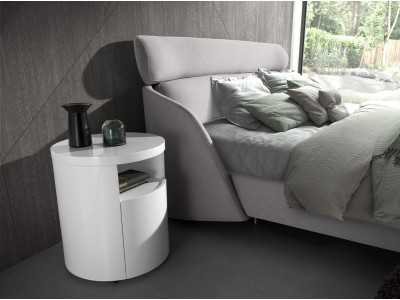 Round lacquered bedside table -RODO BLANCO
