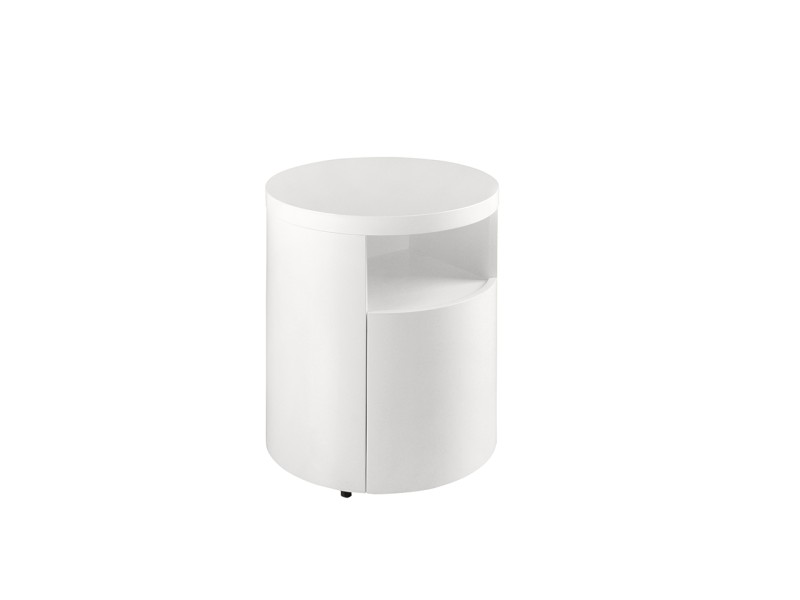 Round lacquered bedside table -RODO BLANCO