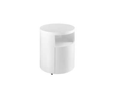 Round lacquered bedside table -RODO BLANCO