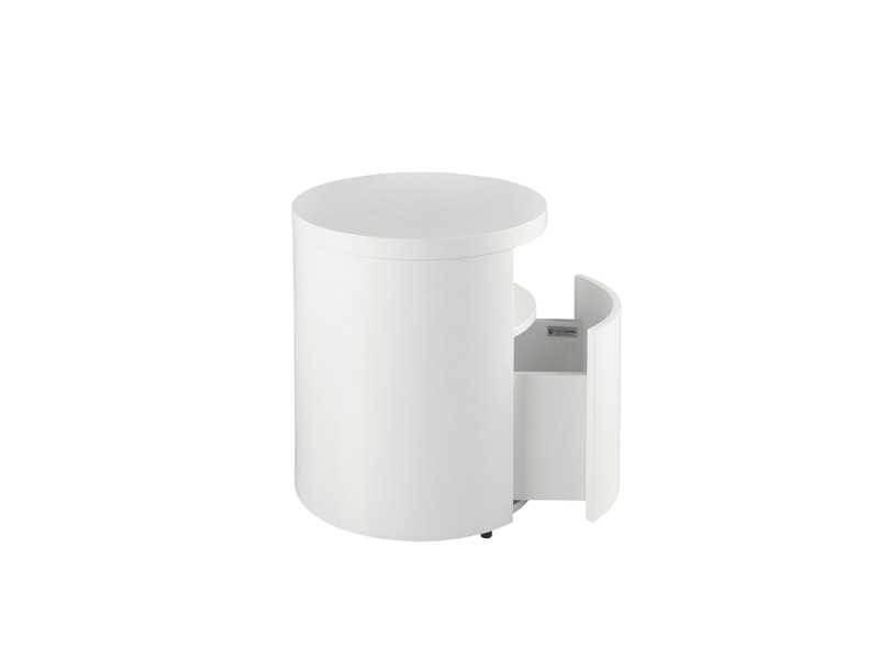 Round lacquered bedside table -RODO BLANCO