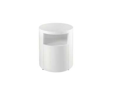 Round lacquered bedside table -RODO BLANCO