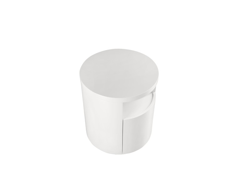 Round lacquered bedside table -RODO BLANCO