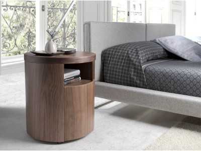 Round walnut bedside table - RODO NOGAL Round walnut bedside table - RODO NOGAL