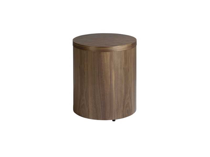 Round walnut bedside table - RODO NOGAL