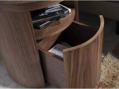 Round walnut bedside table - RODO NOGAL Round walnut bedside table - RODO NOGAL