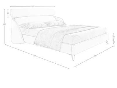 Lit design complet tapissé avec pieds en acier - RODÓ