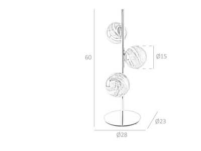 Lámpara de sobremesa en acero y cristal - VERNE