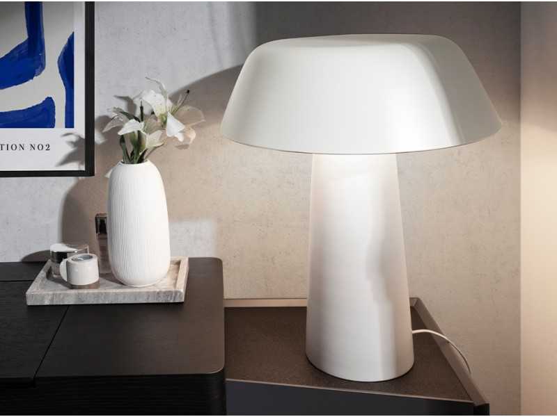 White stainless steel table lamp - LUGAND BLANC