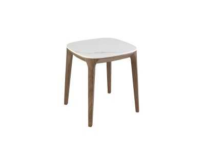 Corner table in walnut with porcelain marble top - BOTTE Corner table in walnut with porcelain marble top - BOTTE