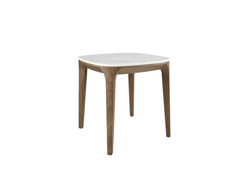 Corner table in walnut with porcelain marble top - BOTTE