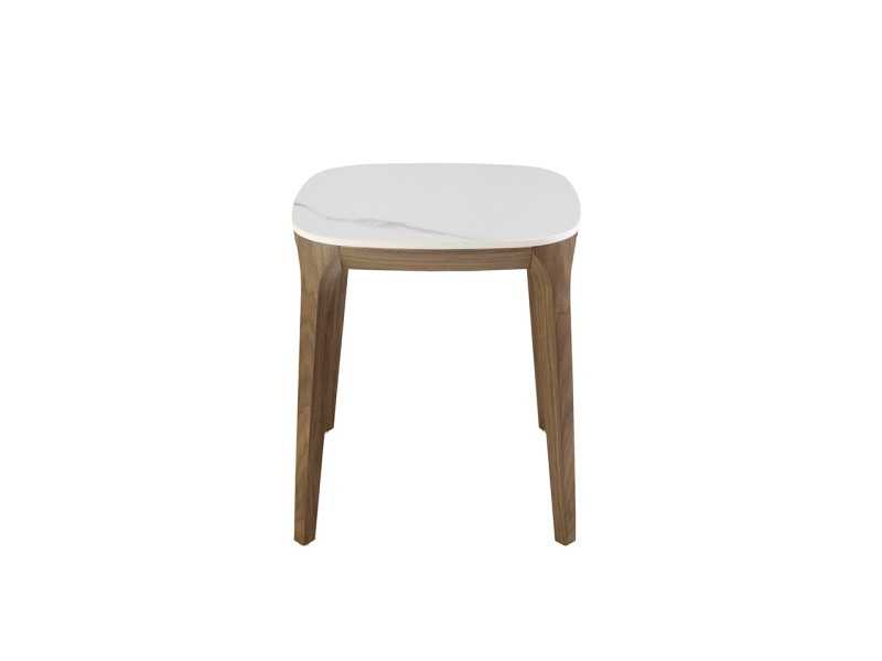 Corner table in walnut with porcelain marble top - BOTTE