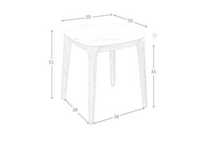 Corner table in walnut with porcelain marble top - BOTTE Corner table in walnut with porcelain marble top - BOTTE
