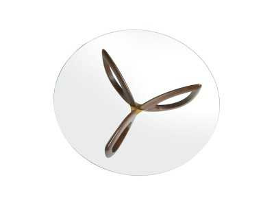 Table basse ronde en bois massif et plateau en verre trempé - AILES