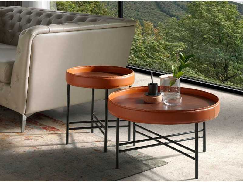 Set of round coffee tables in different heights - CAMILLE