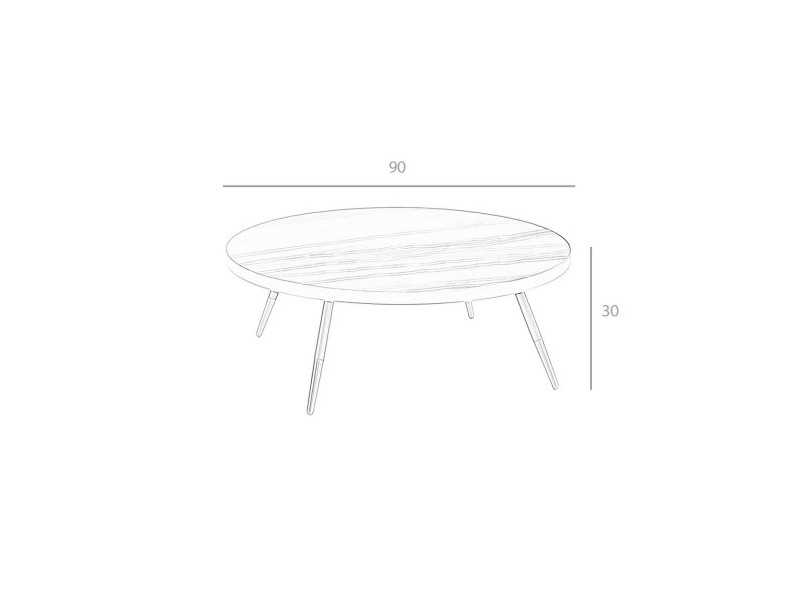 Round coffee table with porcelain marble top and stainless steel legs - RIGA