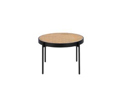 Round coffee table with rattan top - LINA