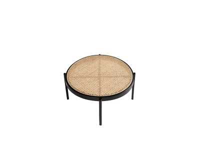 Table basse ronde avec plateau en rotin - LINA Table basse ronde avec plateau en rotin - LINA