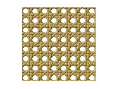 Round coffee table with rattan top - LINA
