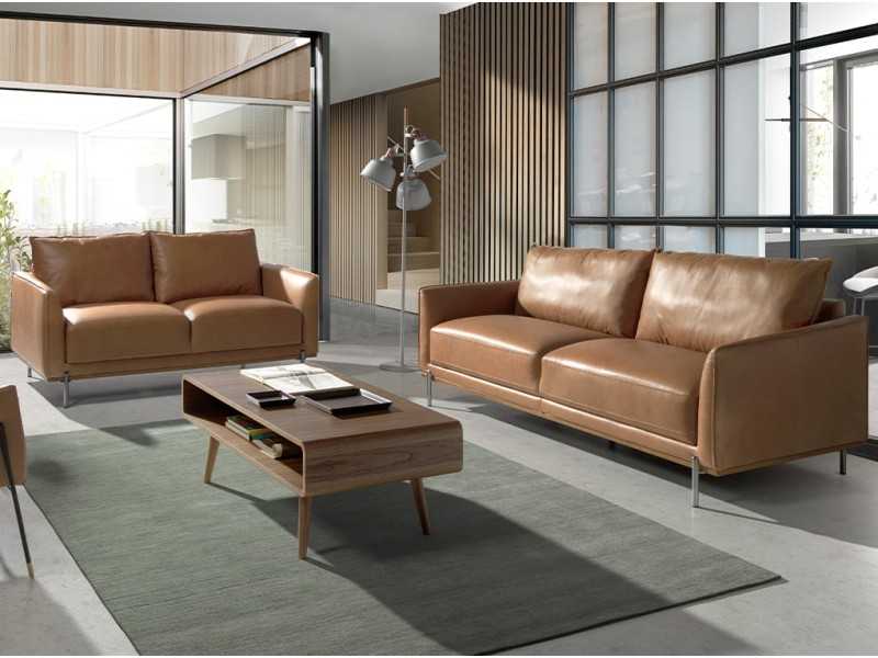 Mesa de centro chapada en nogal - RETRO