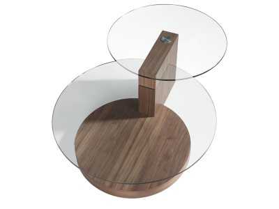 Walnut coffee table with tempered glass - DAISY Walnut coffee table with tempered glass - DAISY