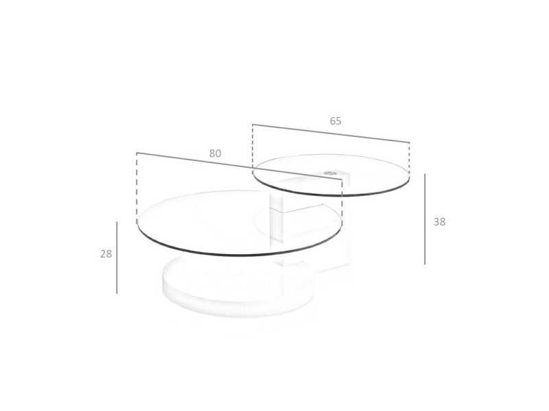 Walnut coffee table with tempered glass - DAISY