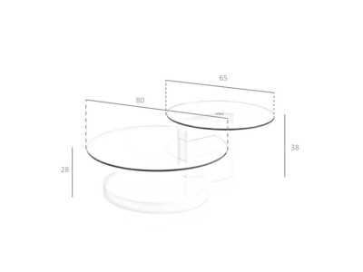 Walnut coffee table with tempered glass - DAISY Walnut coffee table with tempered glass - DAISY