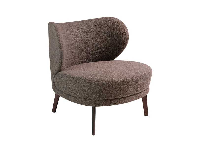 Fauteuil design tapissé avec pieds en acier inoxydable - AIMÉE