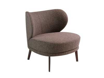 Fauteuil design tapissé avec pieds en acier inoxydable - AIMÉE Fauteuil design tapissé avec pieds en acier inoxydable - AIMÉE