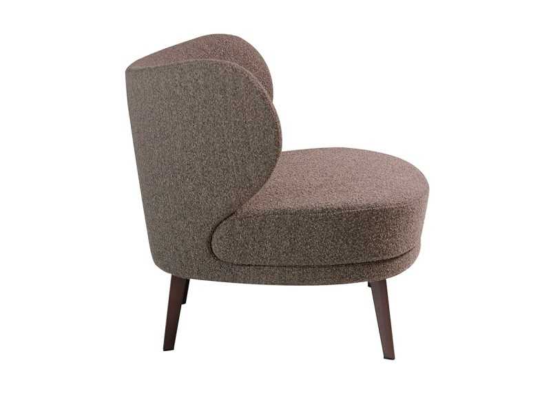 Fauteuil design tapissé avec pieds en acier inoxydable - AIMÉE