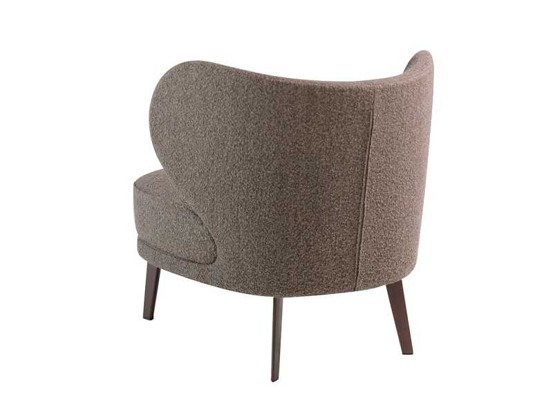 Fauteuil design tapissé avec pieds en acier inoxydable - AIMÉE