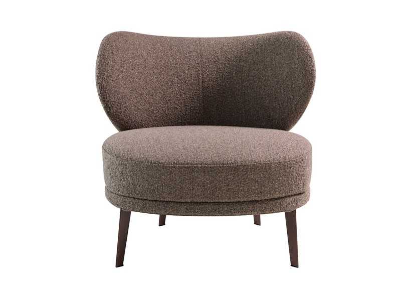 Fauteuil design tapissé avec pieds en acier inoxydable - AIMÉE