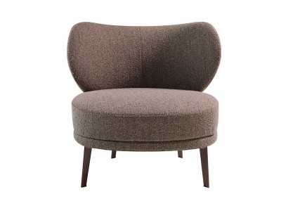 Fauteuil design tapissé avec pieds en acier inoxydable - AIMÉE Fauteuil design tapissé avec pieds en acier inoxydable - AIMÉE