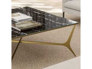 Mesa de centro en acero con tapa de cristal templado - AMABEL 2