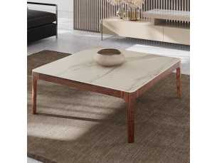 Oak wood coffee table with porcelain top - LAGOS