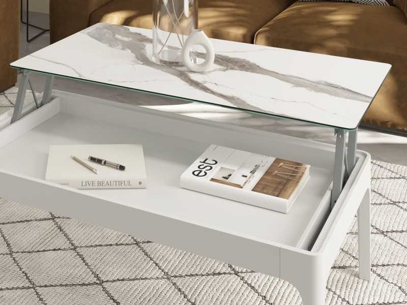 Lacquered coffee table with lifting top - LAGOS