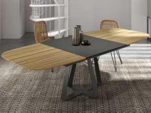 Extendable dining table with lacquered steel base - VILNA 2