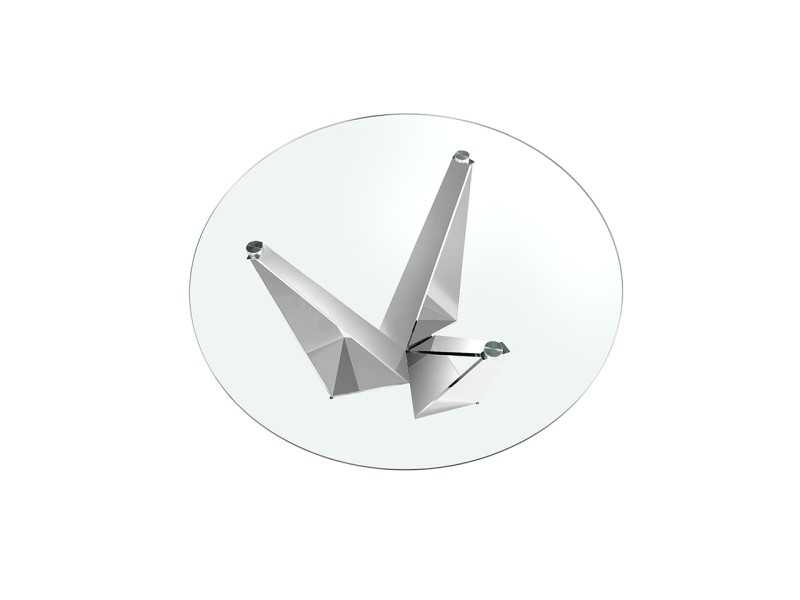 Round dining table with chrome stainless steel base - TAVIRA