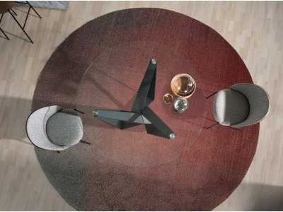 Round dining table with black epoxy stainless steel base - TAVIRA NEGRO Round dining table with black epoxy stainless steel base - TAVIRA NEGRO