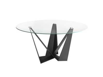 Round dining table with black epoxy stainless steel base - TAVIRA NEGRO Round dining table with black epoxy stainless steel base - TAVIRA NEGRO