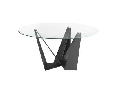 Round dining table with black epoxy stainless steel base - TAVIRA NEGRO Round dining table with black epoxy stainless steel base - TAVIRA NEGRO