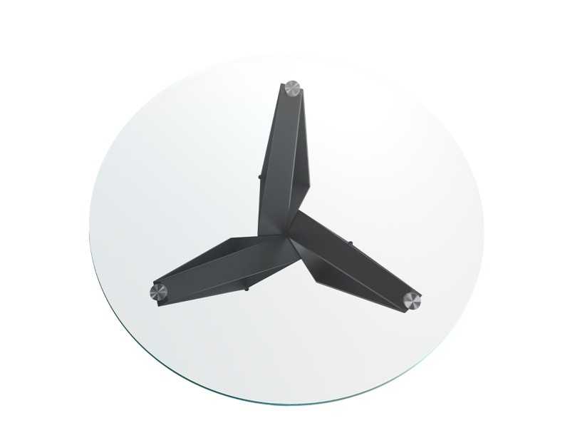 Round dining table with black epoxy stainless steel base - TAVIRA NEGRO
