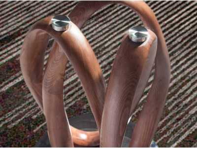 Table à manger ronde avec piètement en bois massif - ELVAS