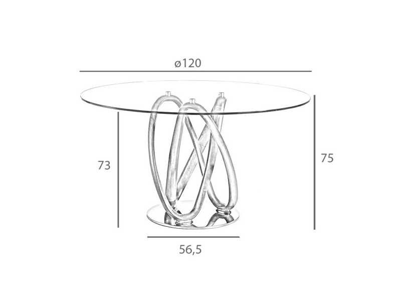 Round dining table with solid wood base - ELVAS