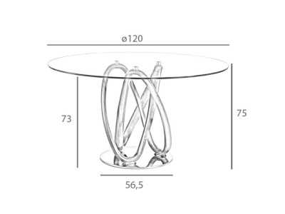 Round dining table with solid wood base - ELVAS