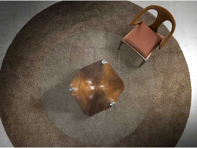 Round table with tempered glass top - HIDRA