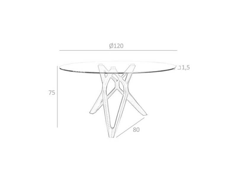 Table à manger ronde avec piètement en bois massif - SERPA