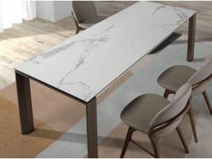 Extendable dining table in walnut and porcelain top - AVIGNON 2